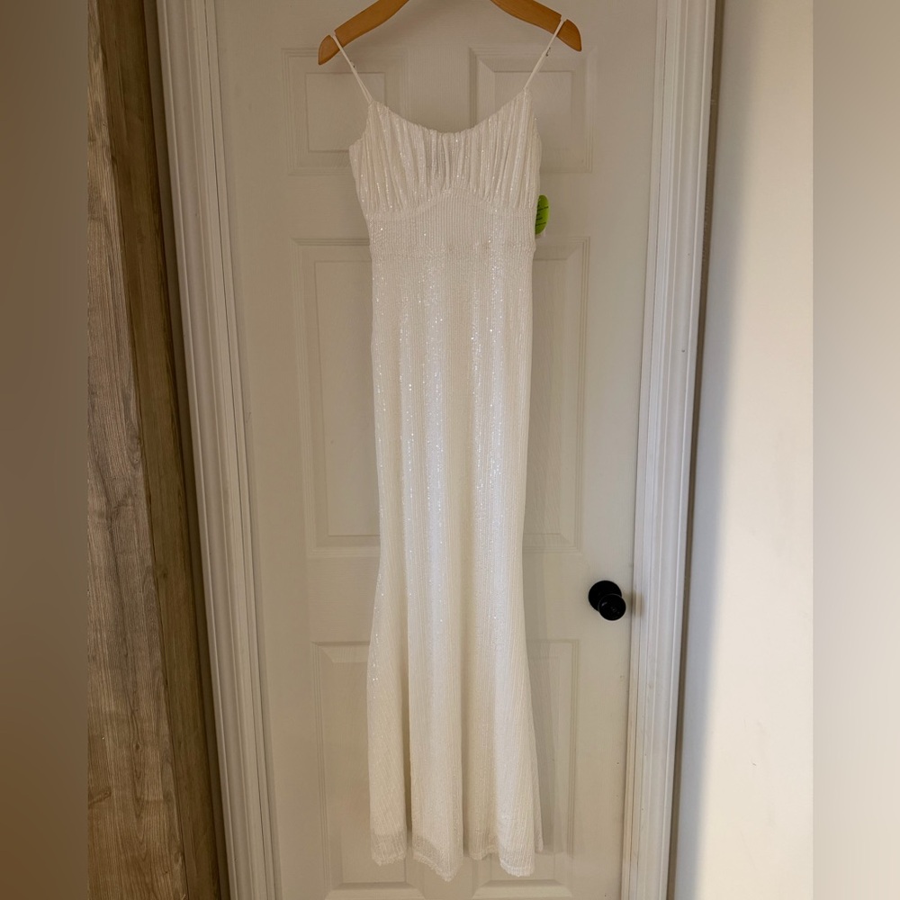 Windsor Elegant White Sequin Mermaid Gown